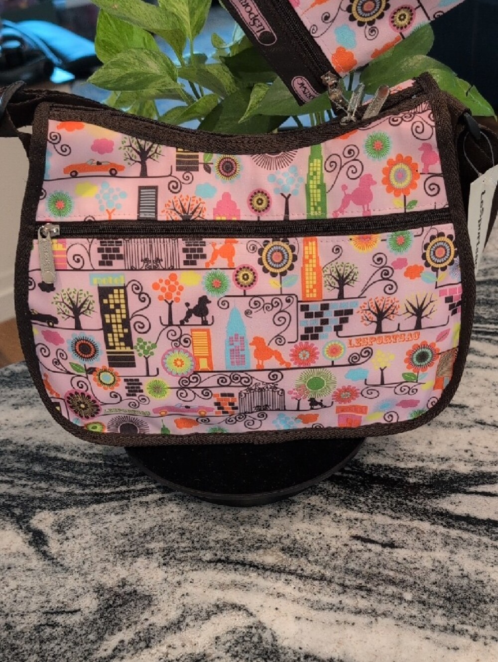 Lesportsac Pink Multicolor Floral City Print Shoulder Bag - Picture 2 of 4